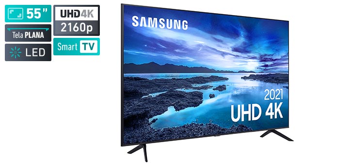 Samsung Crystal UHD UN55AU7700GXZD - Smart TV LED 55 pol UHD 4K